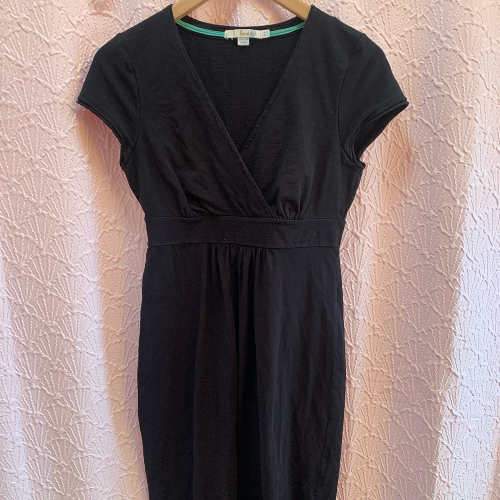 Boden Jersey Black Faux Wrap Dress Sz 4L